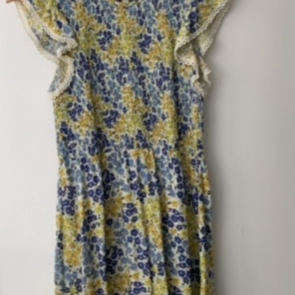 Lost and Wander Blossom Flutter Sleeve Midi Dress - Size S
